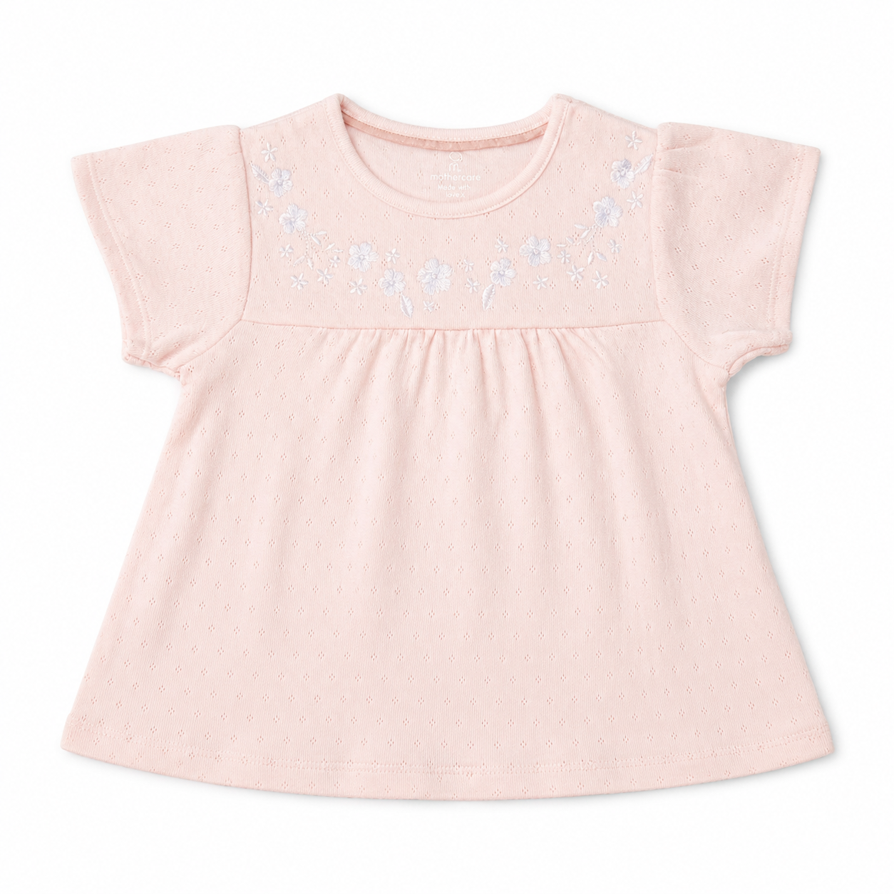 Blush Floral Embroidered Baby Top