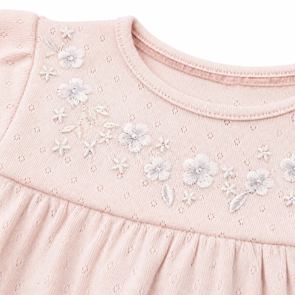Blush Floral Embroidered Baby Top