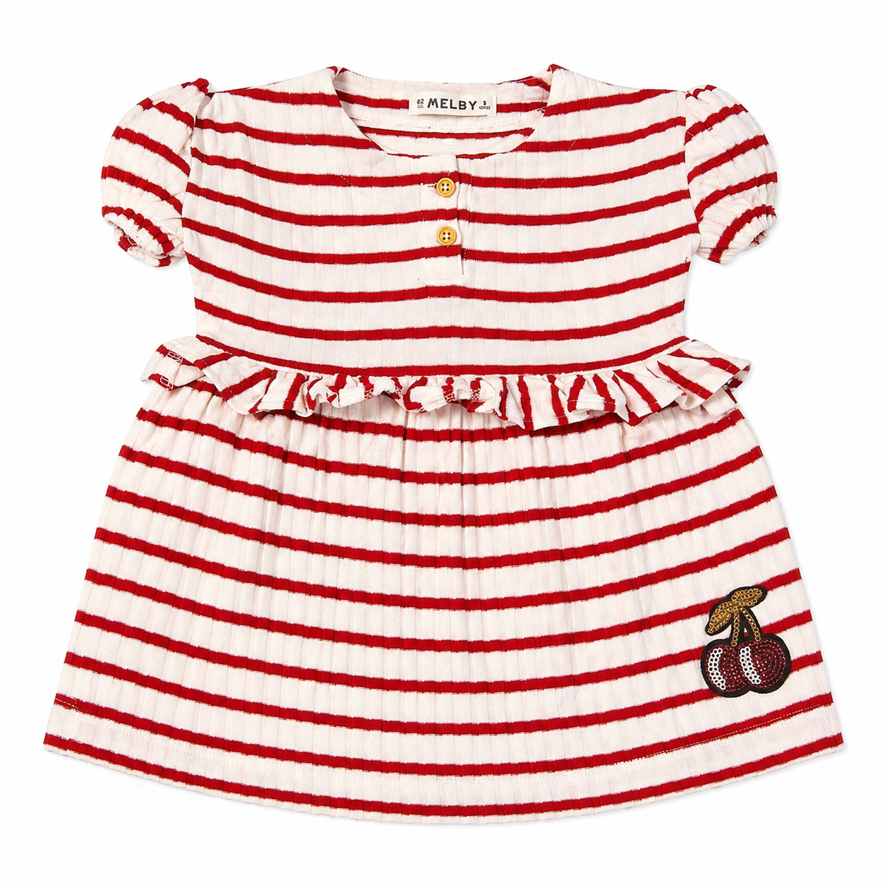 Red Striped Cherry Baby Dress