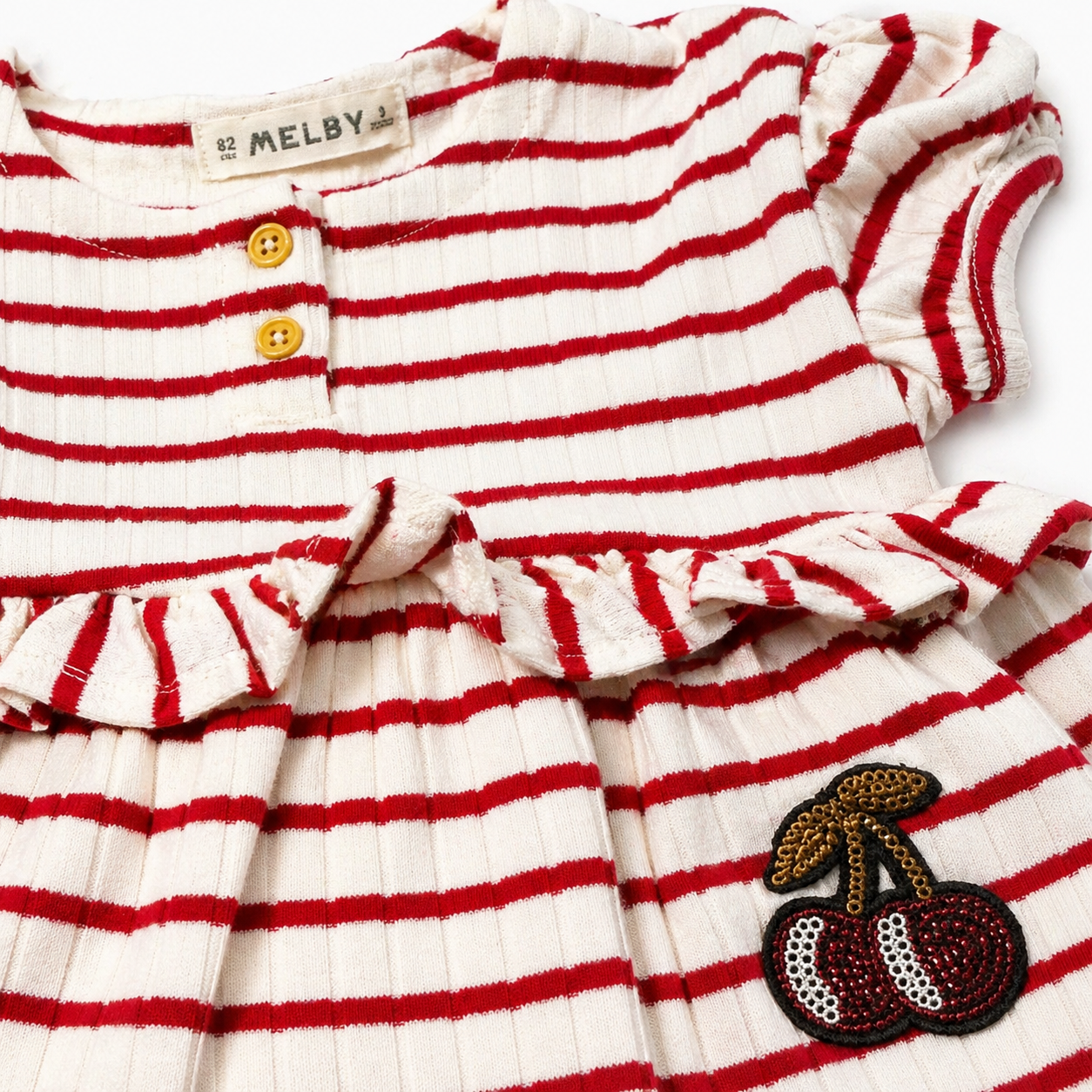 Red Striped Cherry Baby Dress