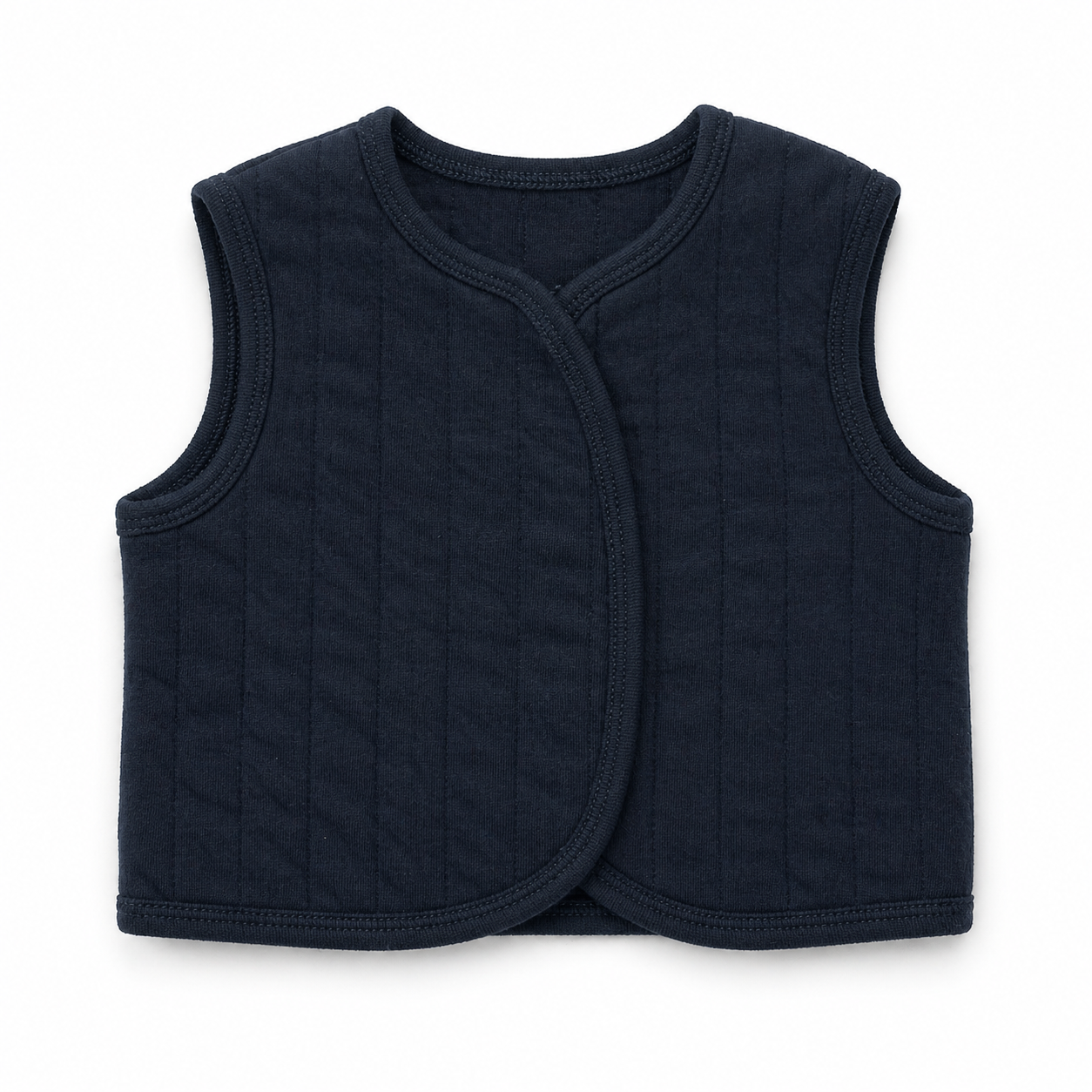 Navy Quilted Wrap Baby Vest
