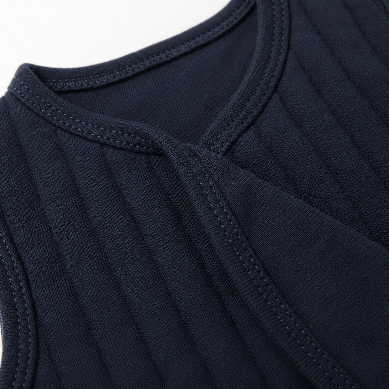 Navy Quilted Wrap Baby Vest