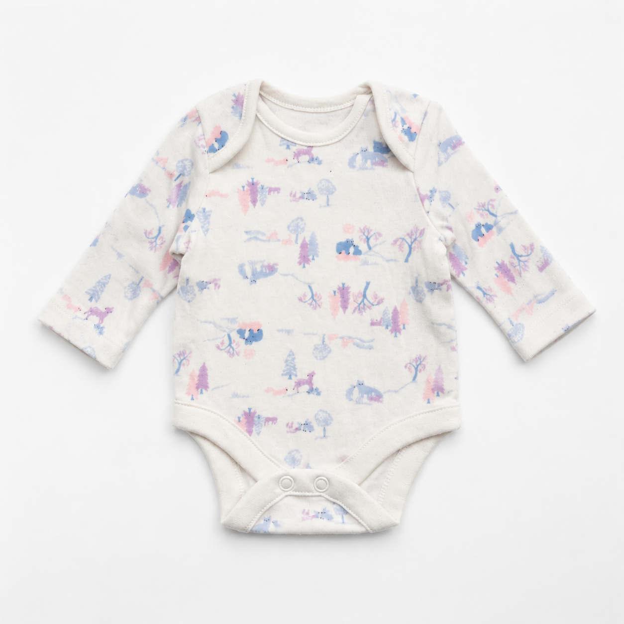 Pastel Forest Animal Long Sleeve Bodysuit