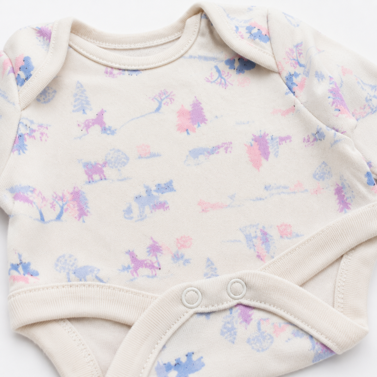 Pastel Forest Animal Long Sleeve Bodysuit