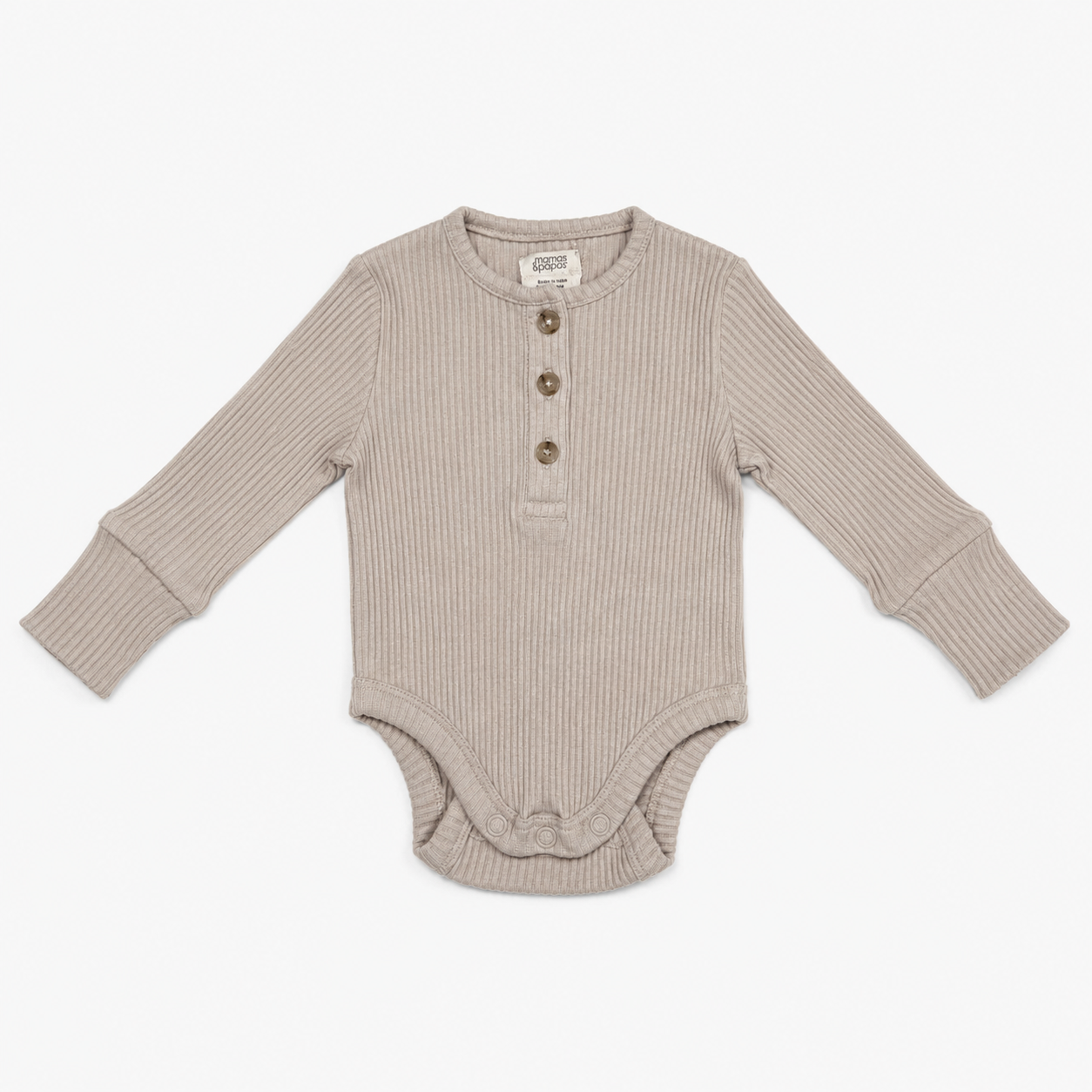 Taupe Ribbed Henley Bodysuit