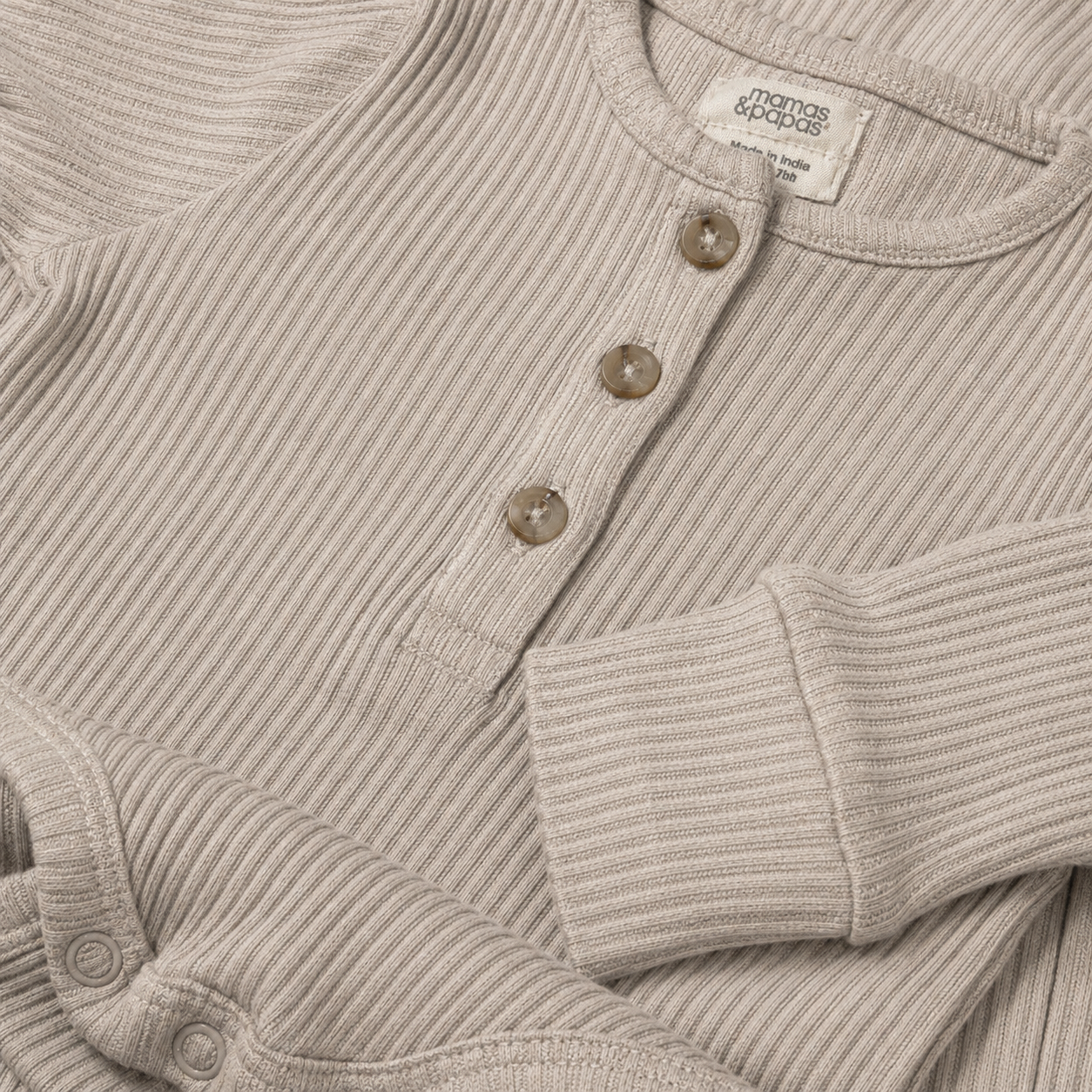 Taupe Ribbed Henley Bodysuit