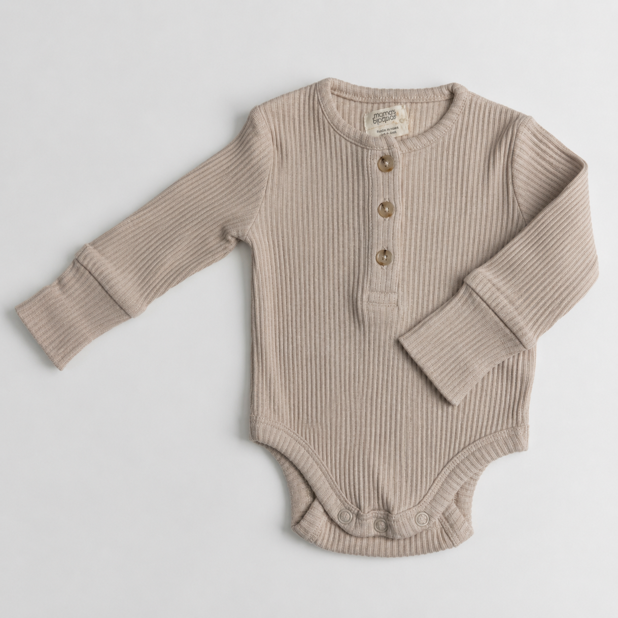 Taupe Ribbed Henley Bodysuit