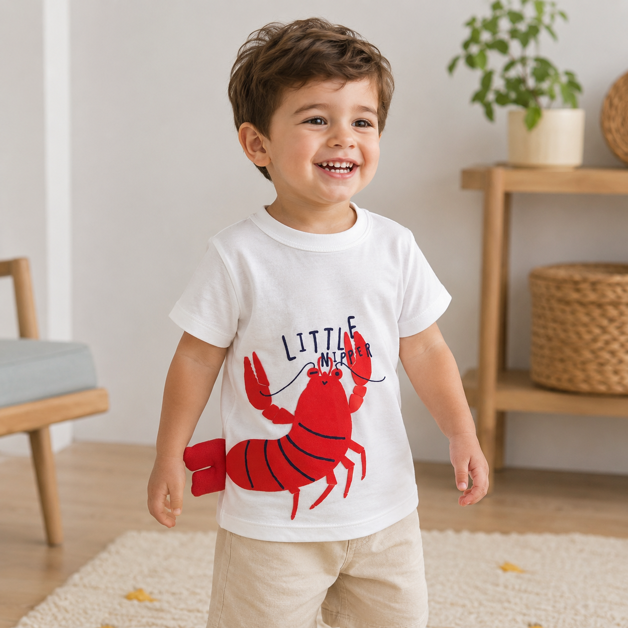 White Little Nipper Lobster Tee
