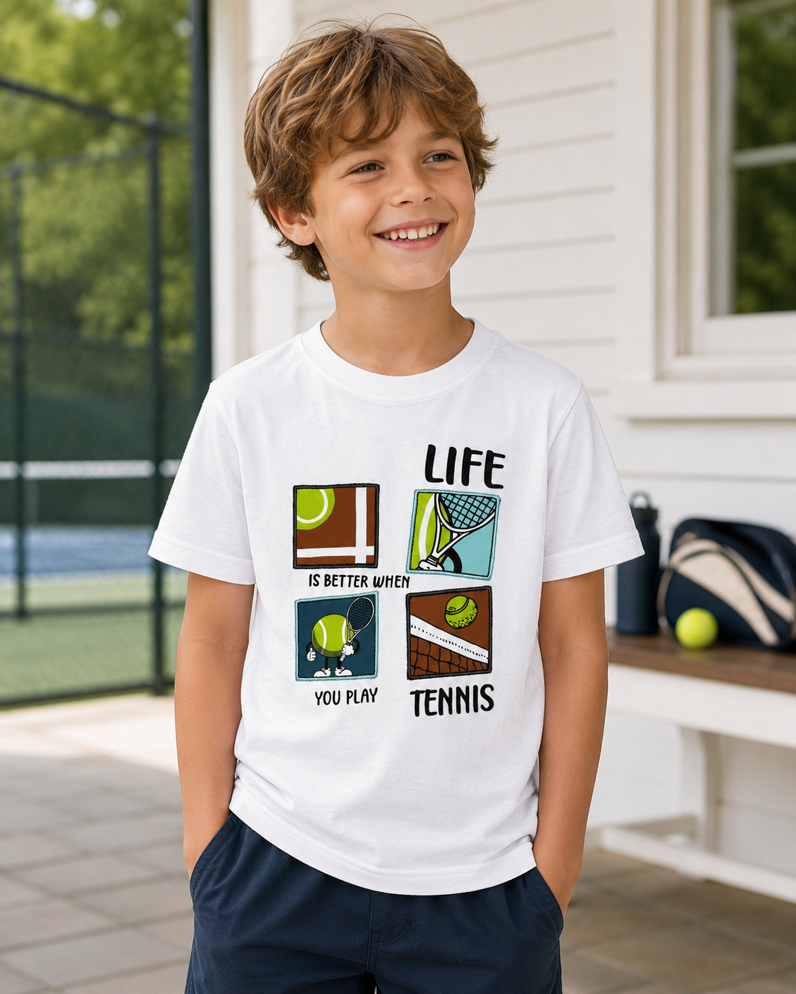 White Tennis Life Tee