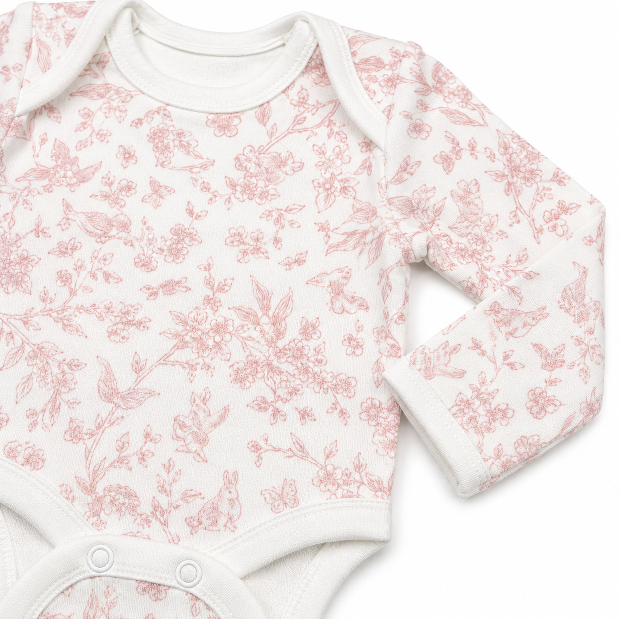Pink Floral Toile Bodysuit