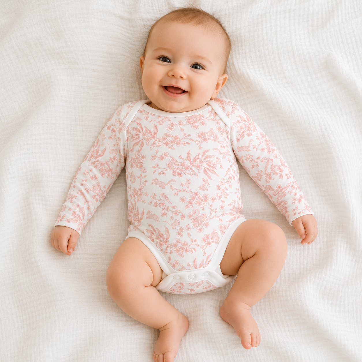 Pink Floral Toile Bodysuit