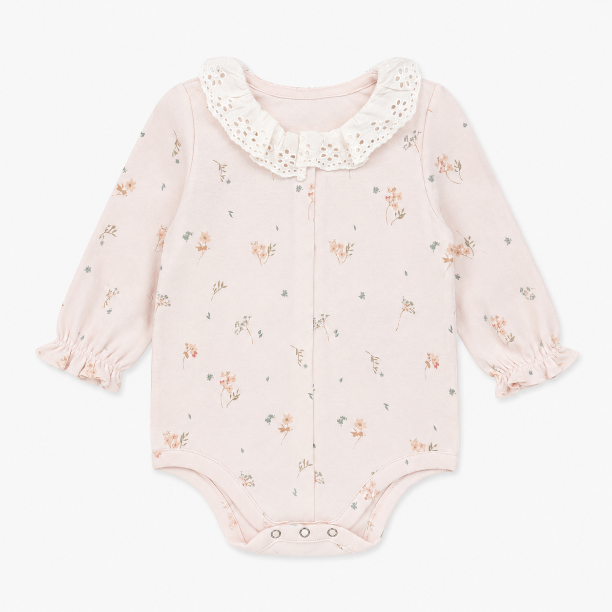 Blush Floral Lace Collar Romper