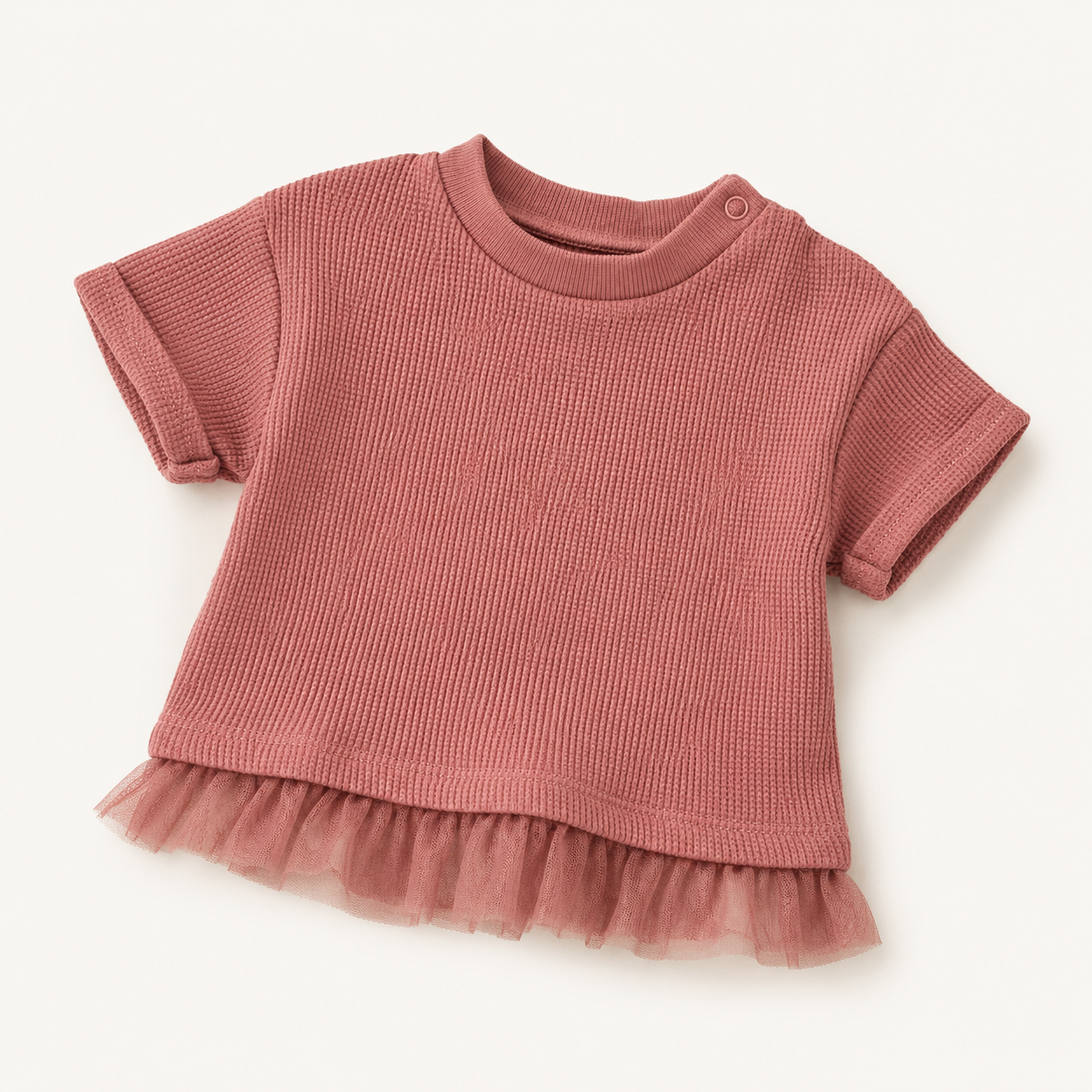 Mauve Tulle Hem Top
