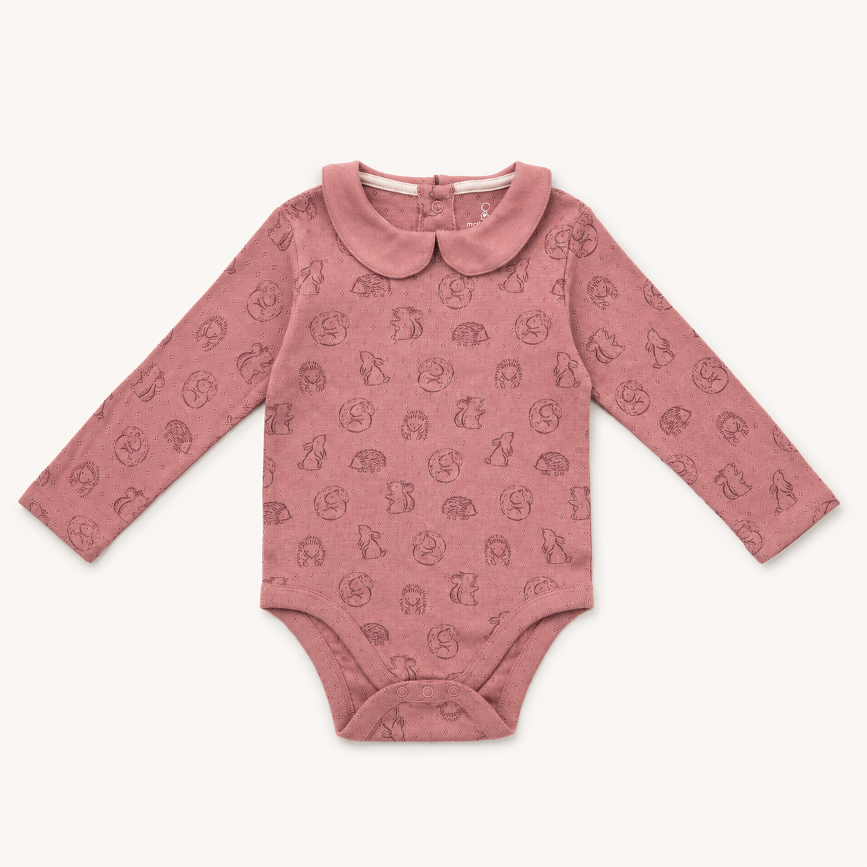 Pink Collared Woodland Bodysuit