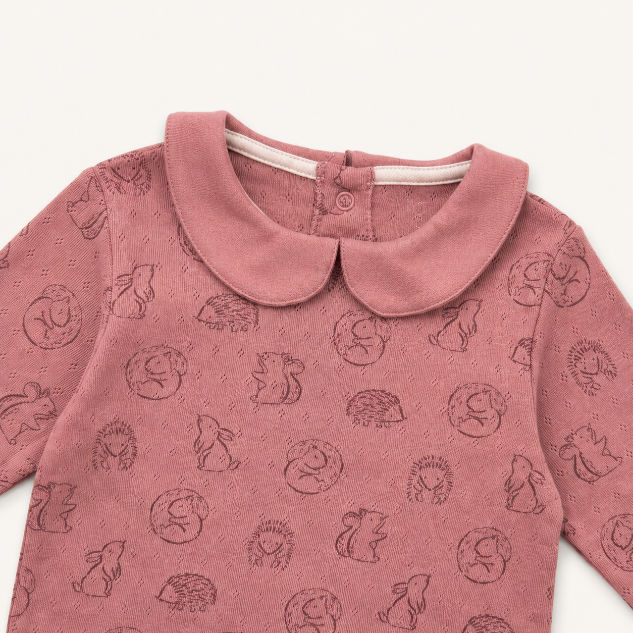 Pink Collared Woodland Bodysuit