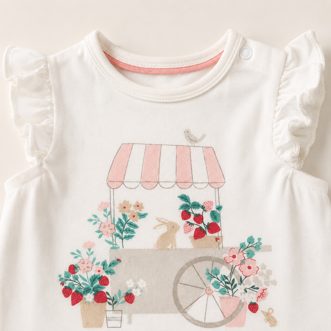 White Market Cart Ruffle Top