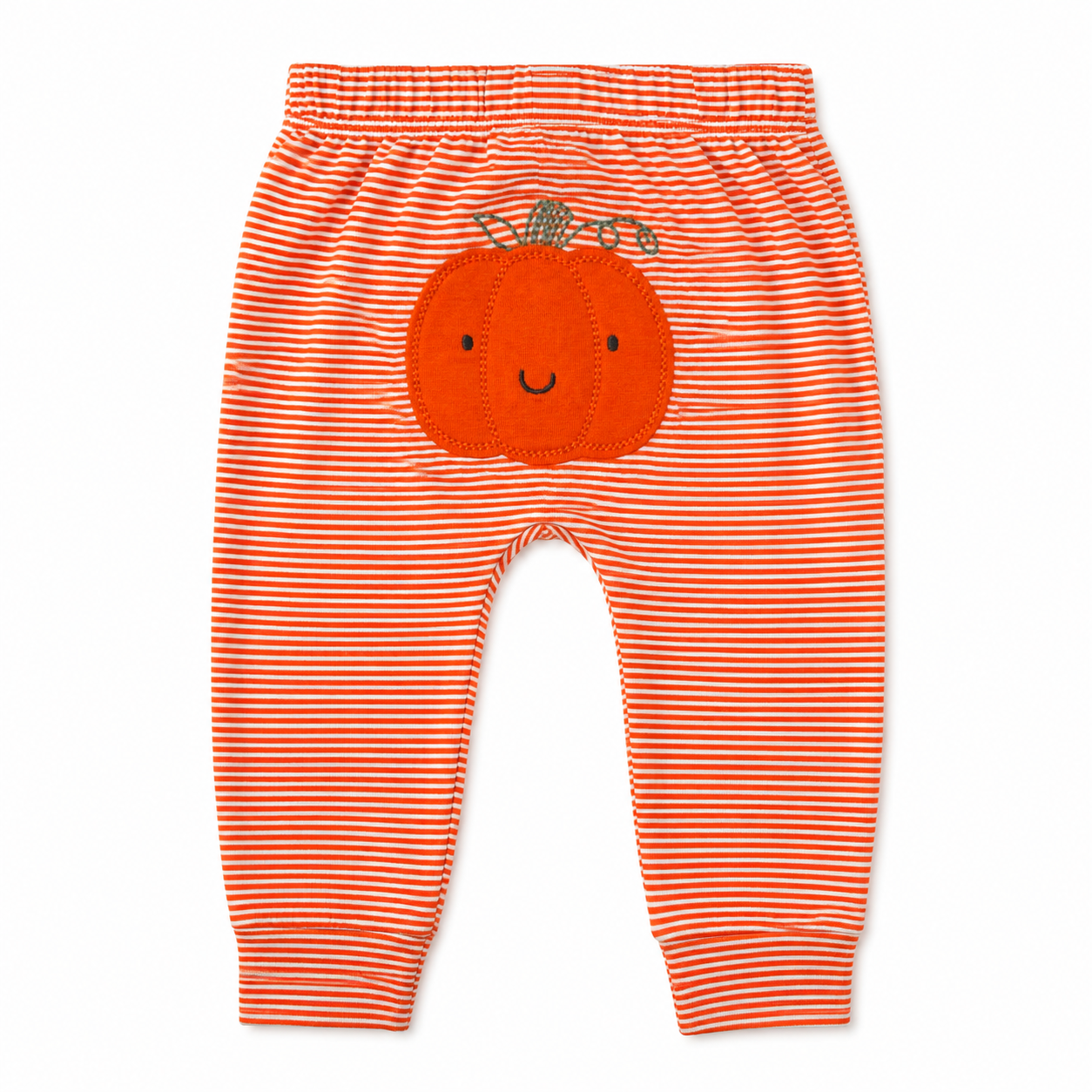 Orange Stripe Pumpkin Applique Pants