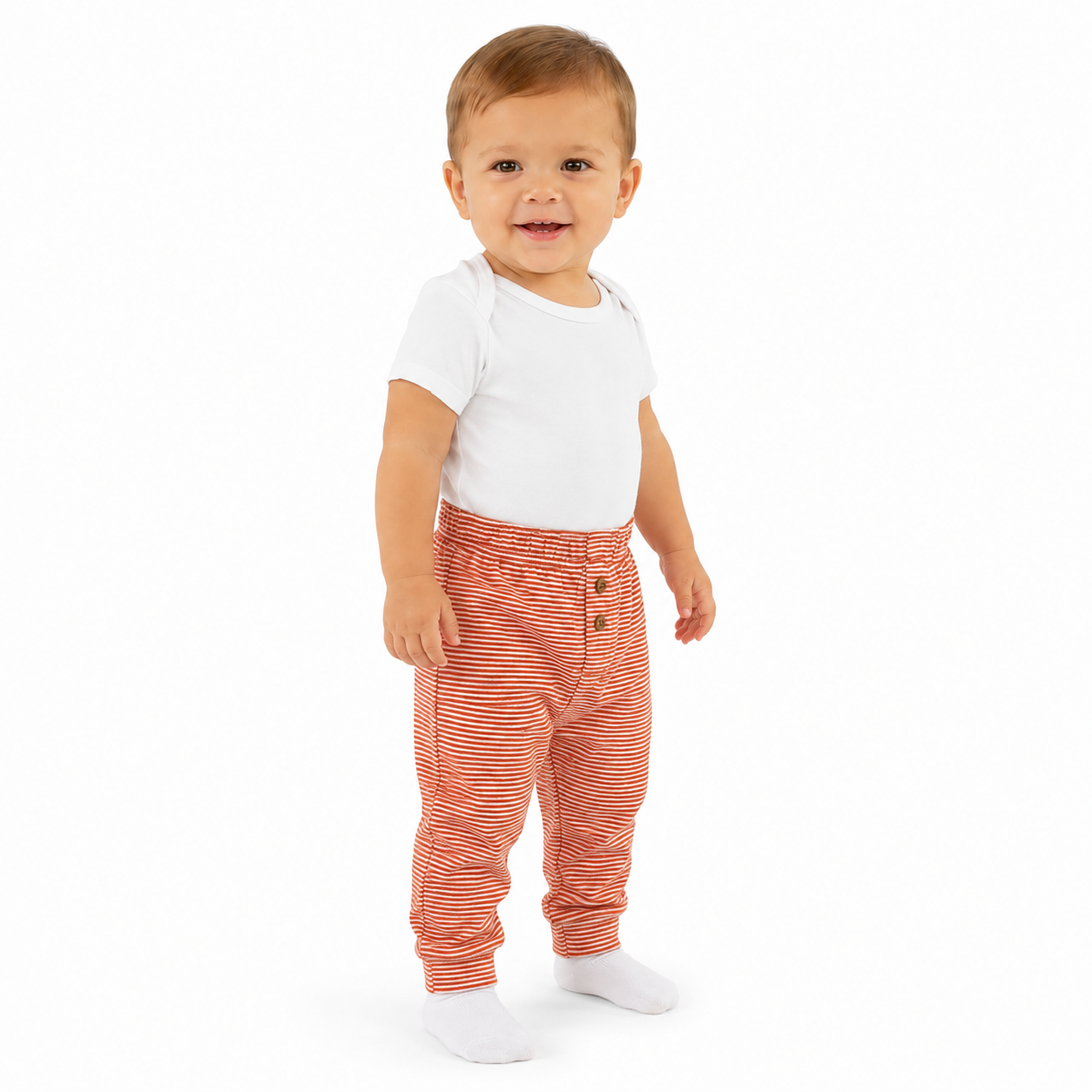 Orange Stripe Pumpkin Applique Pants