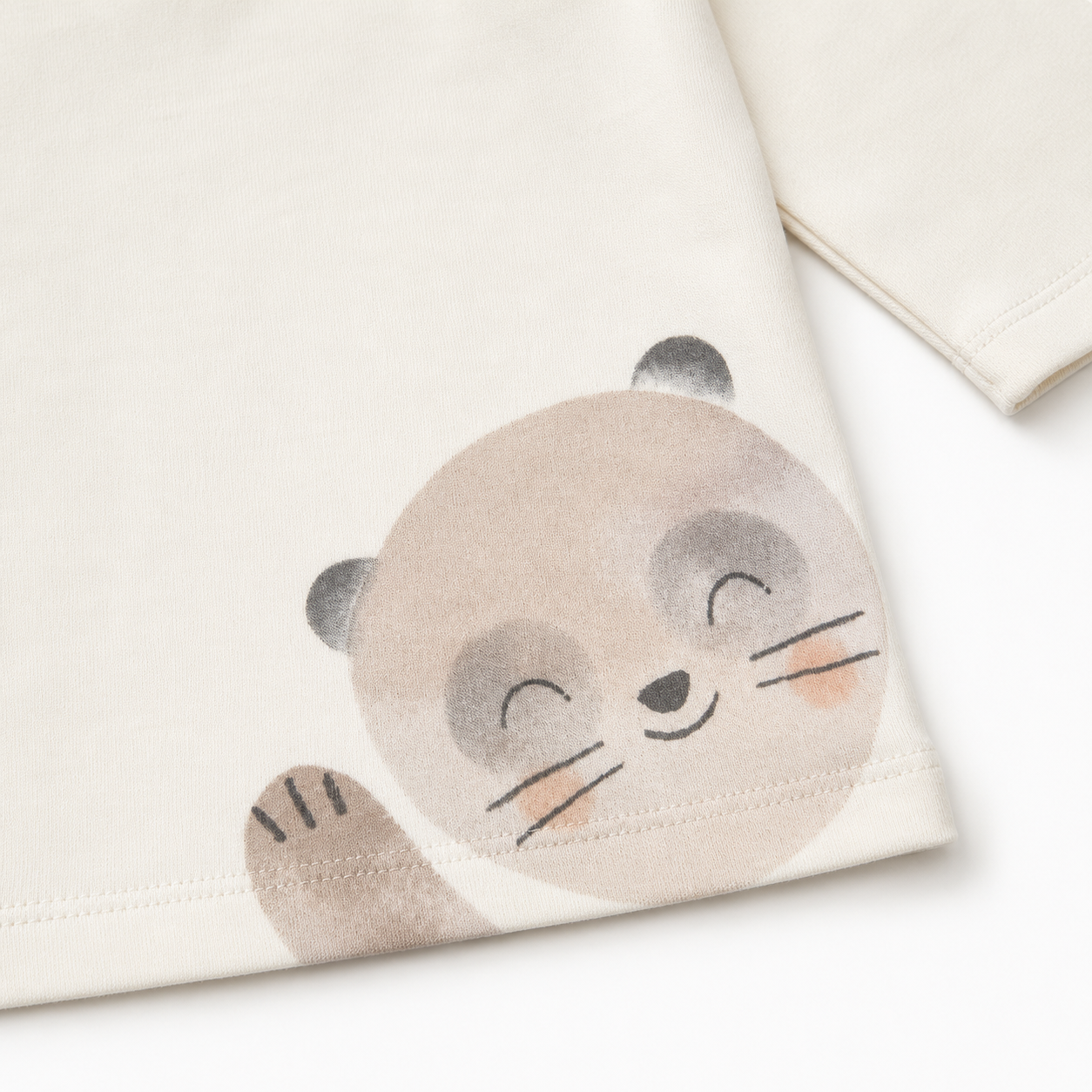 Cream Peeking Animal Long Sleeve Baby Top