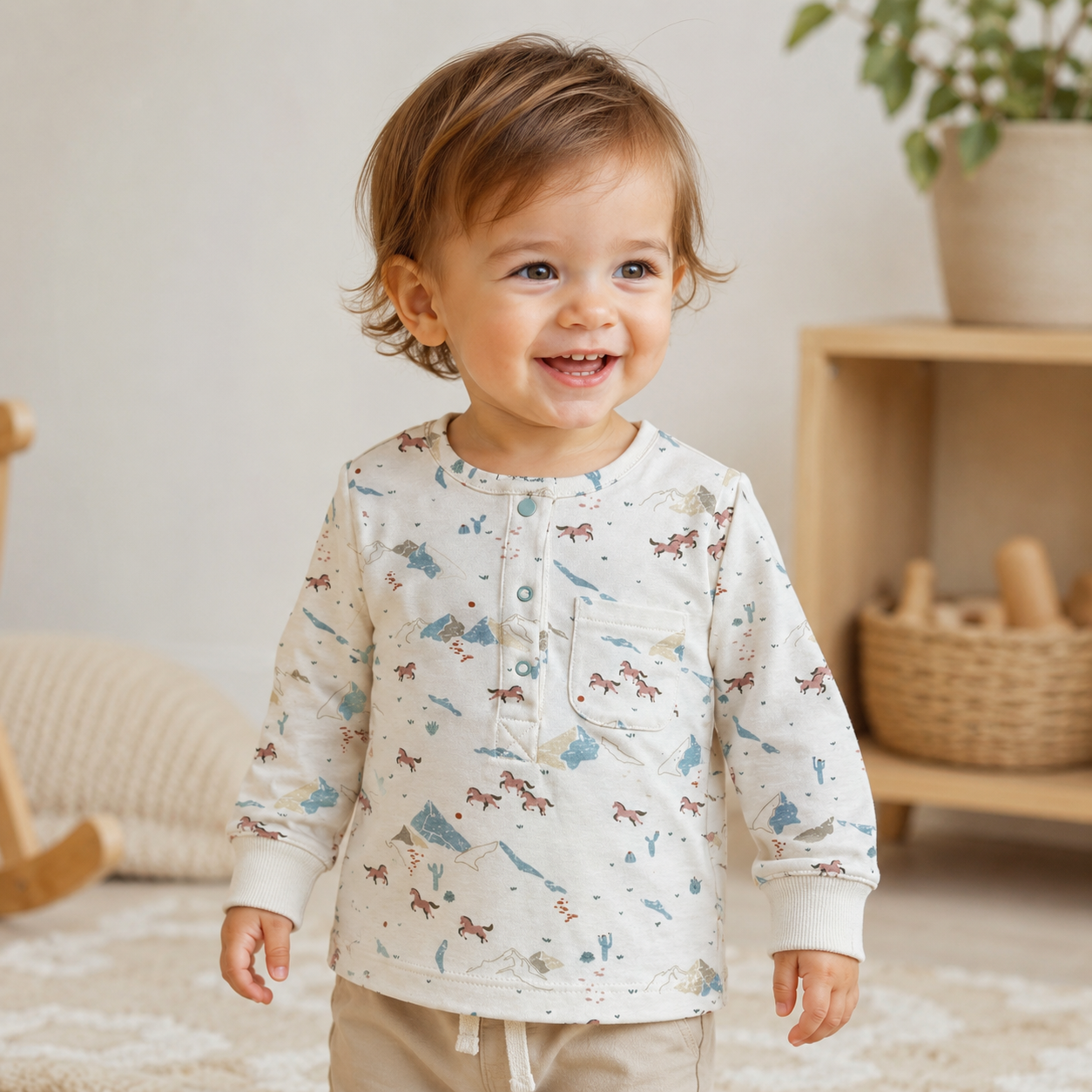 Explorer Henley Baby Top
