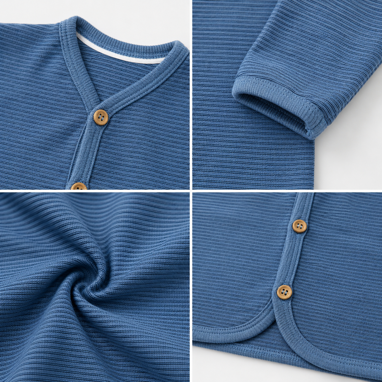 Dusty Blue Ribbed Baby Cardigan