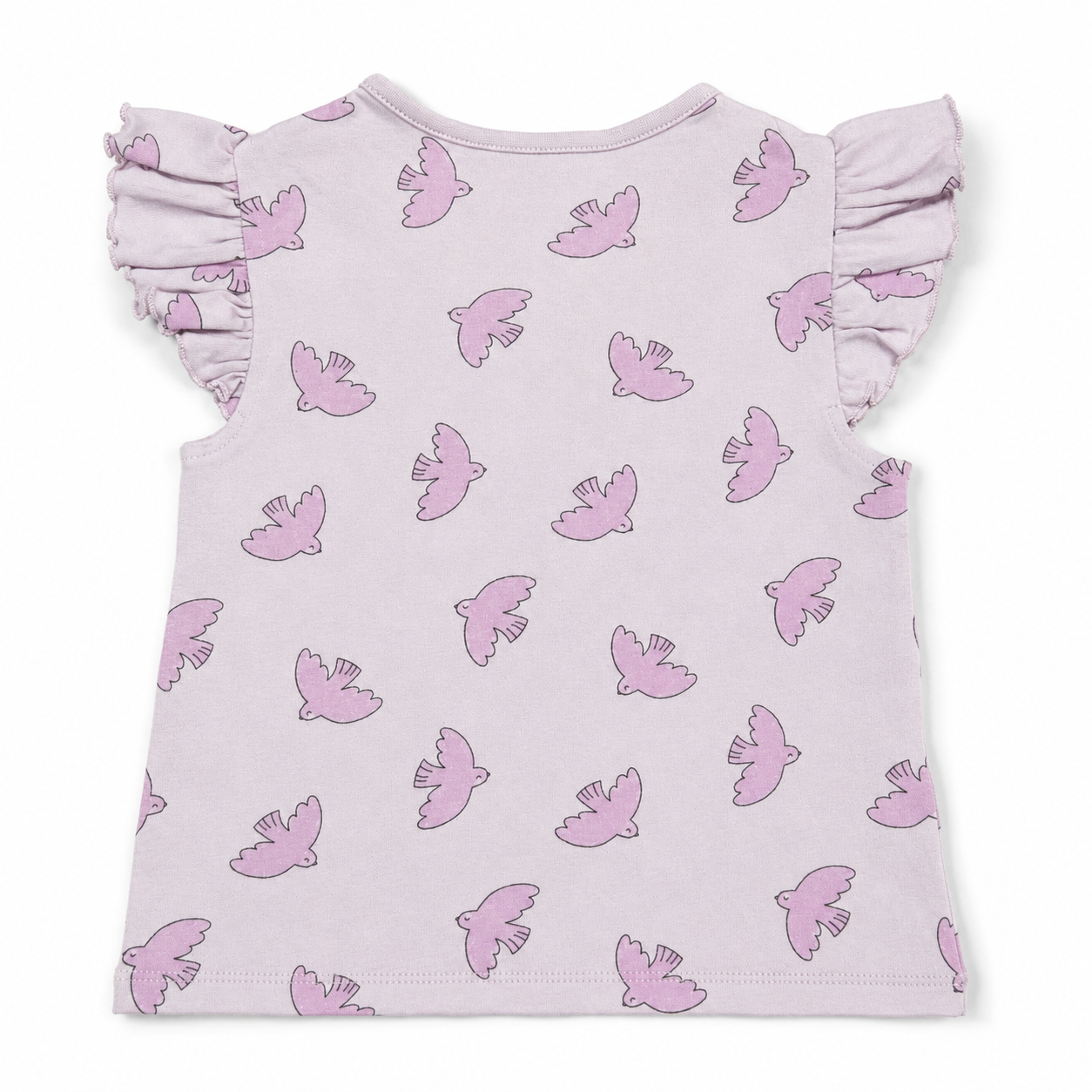 Pink Bird Flutter Sleeve Baby Top
