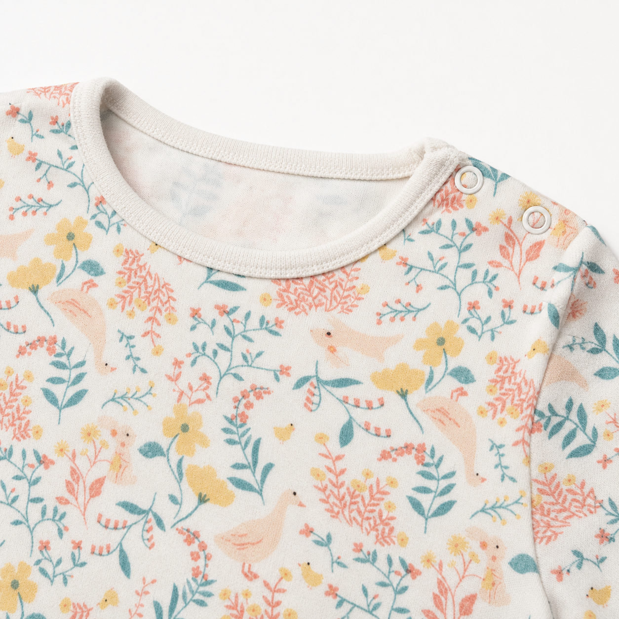 Pastel Floral Bird Long Sleeve Baby Top