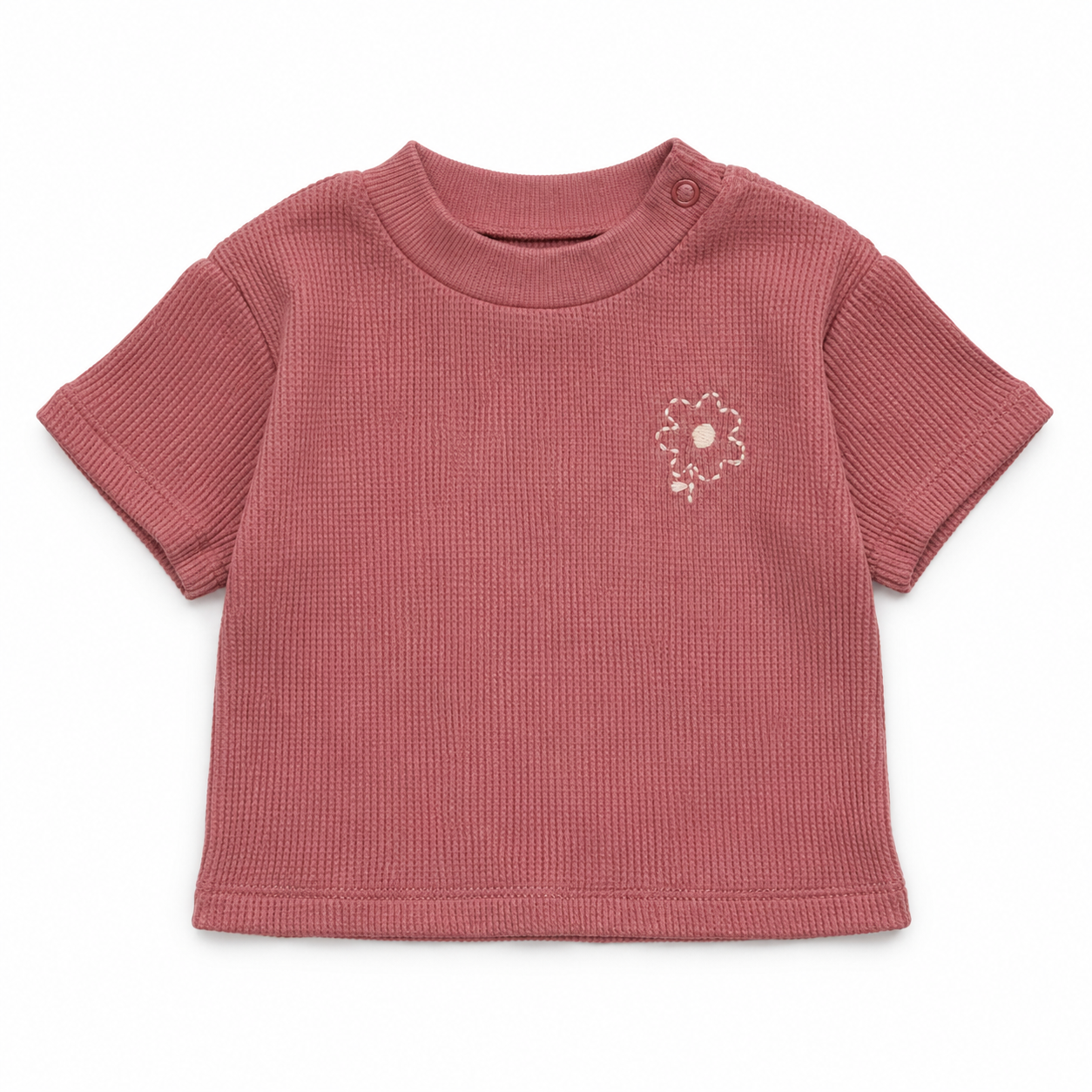 Dusty Rose Waffle Knit Baby Top