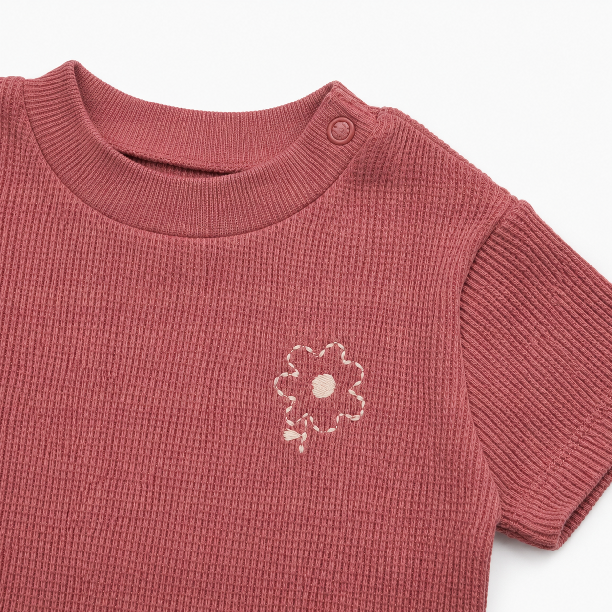 Dusty Rose Waffle Knit Baby Top