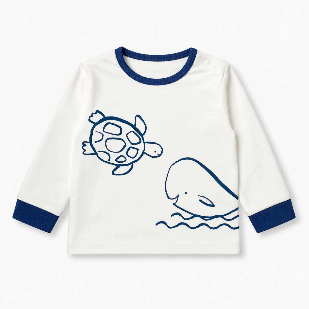 Ocean Whale Turtle Long Sleeve Baby Top